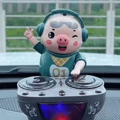 DJ Swinging Piggy Toy